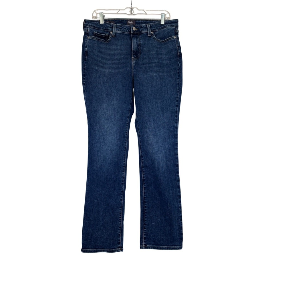 NYDJ Sheri Slim Jeans Womens 12 Med Wash Blue Lift Tuck Stretch Denim Pants